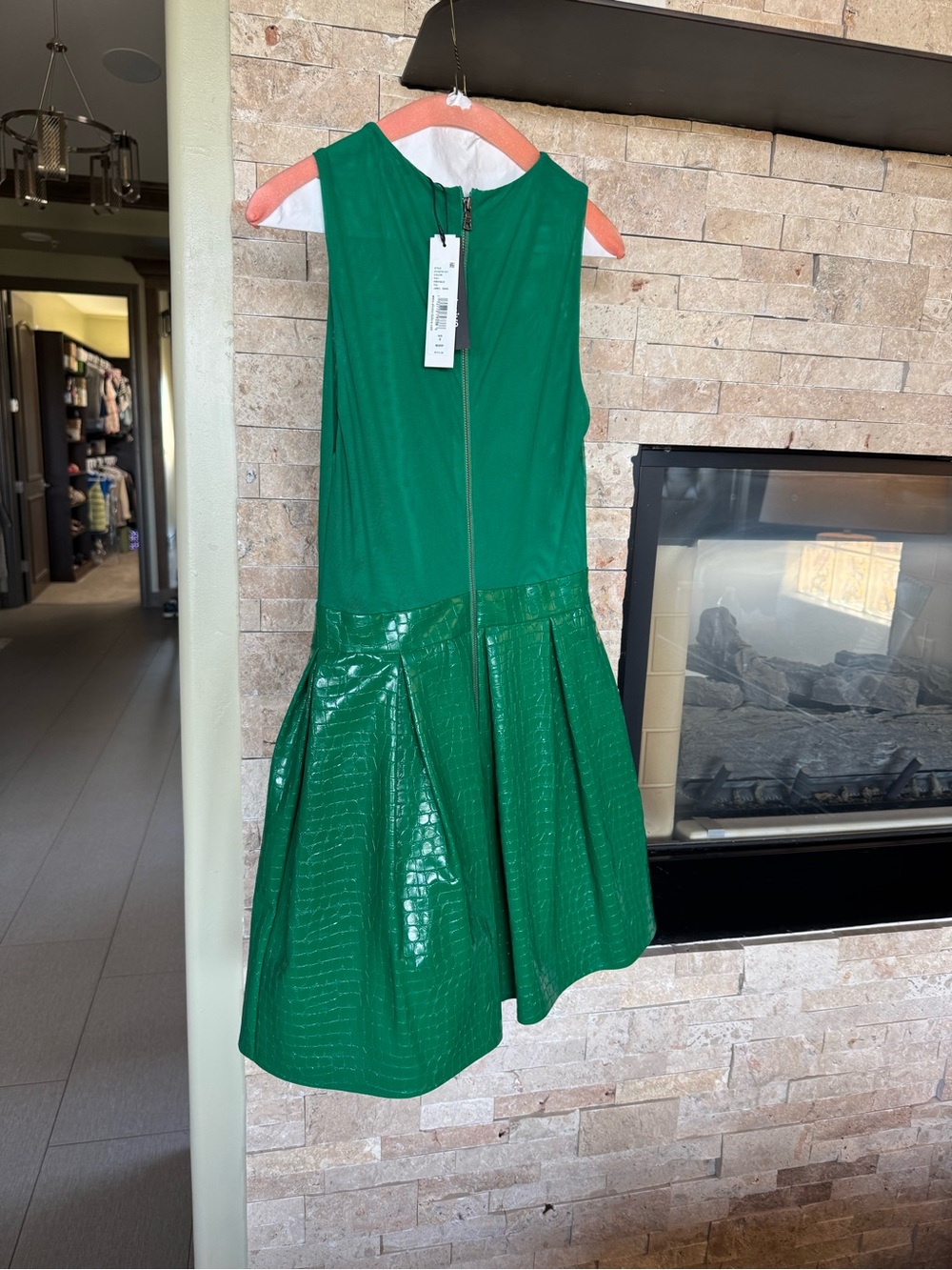 Alice + Olivia Emerald Green Sleeveless Mini Dress